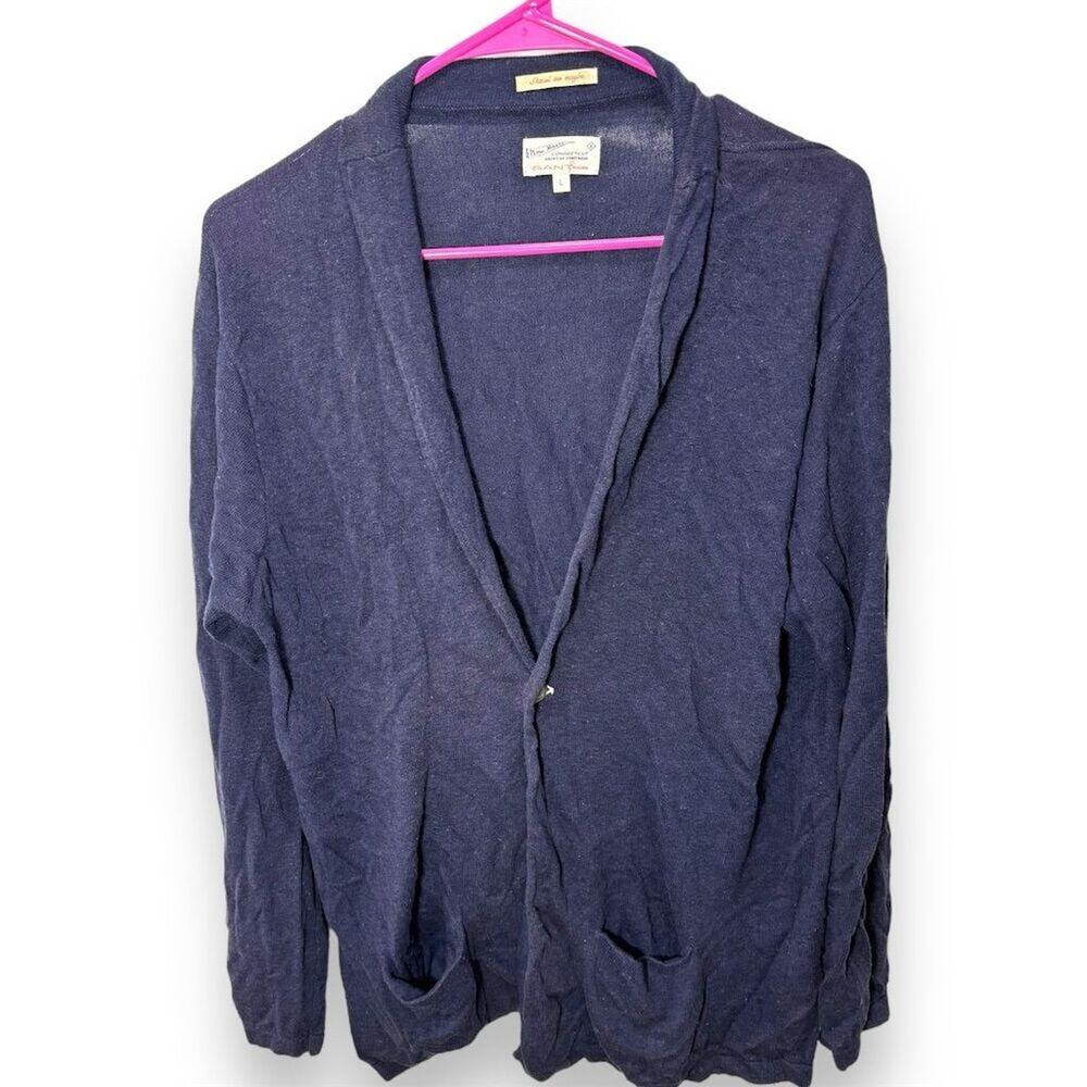 Gant New Haven Women's Navy Cardigan Sweater Size L Open Front